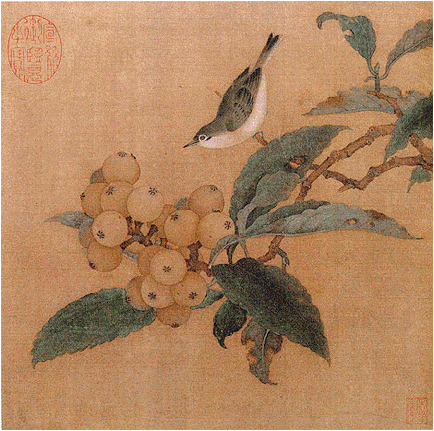 'Loquats and Mountain Bird', Chinese, Song Dynasty (1127–1279). National Palace Museum, Beijing